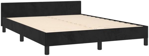 Bettgestell mit Kopfteil Samt Schwarz 140x190 cm Bild 5