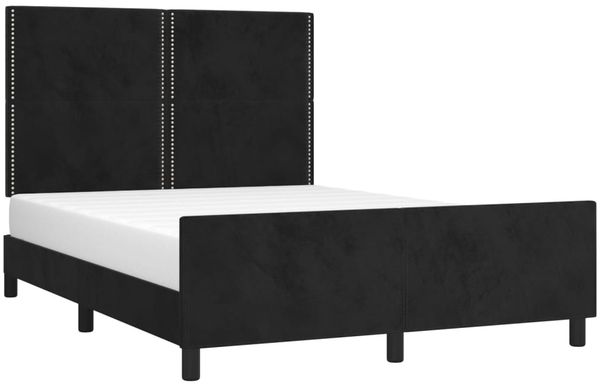Bettgestell mit Kopfteil Samt Schwarz 140x190 cm Bild 3