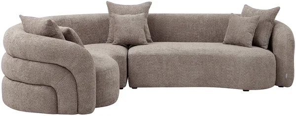 Vente-unique - LAPIOTA Sofa Stoff Schokoladenbraun - B 200 cm x H 73 cm x L 290 cm