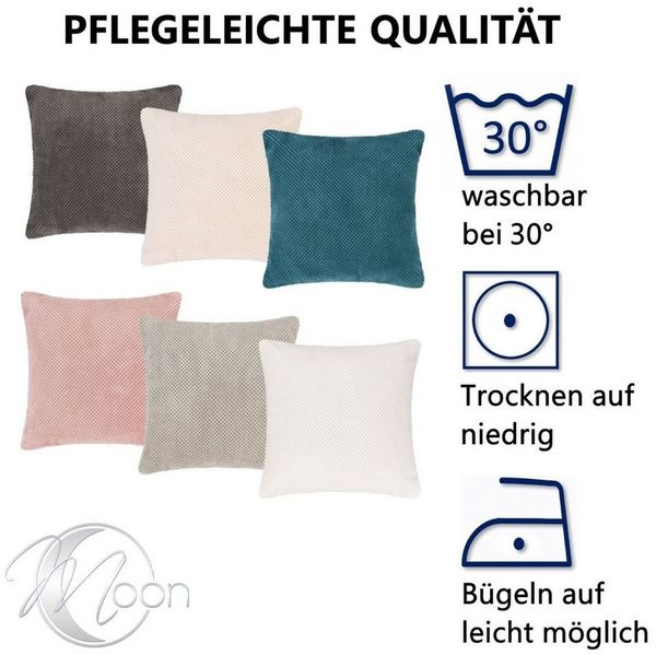 MOON Heimtextilien Kissenhüllen 2er Pack Kissenbezug - Serie Piano, Noppen-Struktur