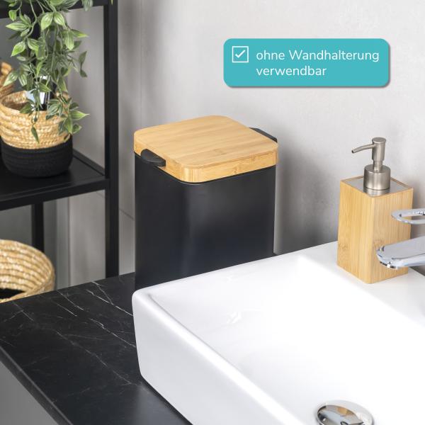 bremermann Kosmetikeimer Wand-Kosmetikeimer 3 l, Badmülleimer 2-Wege-Montage, eckig Bild 3