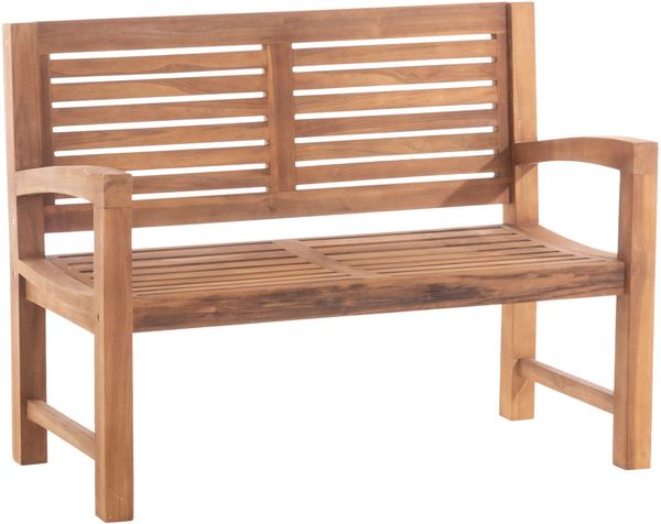 Gartenbank Teakbank DAGAD - Holz Teak 120x59x92 cm | Holzbank 120 Cm Gartenbank Sitzbank Mit Lehne Wetterfest Bank Garten Terrasse