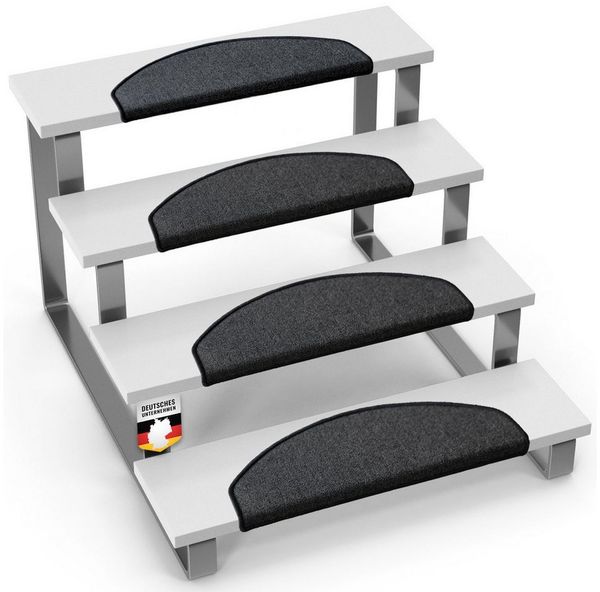 Floordirekt Stufenmatte London Pro, Im modernen Design, Halbrund, Rutschhemmende Oberfläche