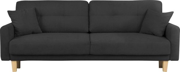 Home affaire 3-Sitzer Triplo wahlweise mit Bettfunktion und Bettkasten, incl. Zierkissen, B/T/H: 215/100/89 cm Liegefläche 191x145 cm