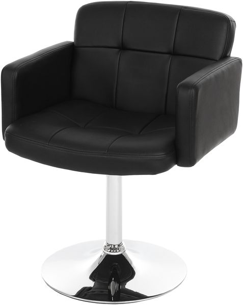 Esszimmerstuhl Orlando, Küchenstuhl Drehstuhl Stuhl, Kunstleder Chrom ~ schwarz