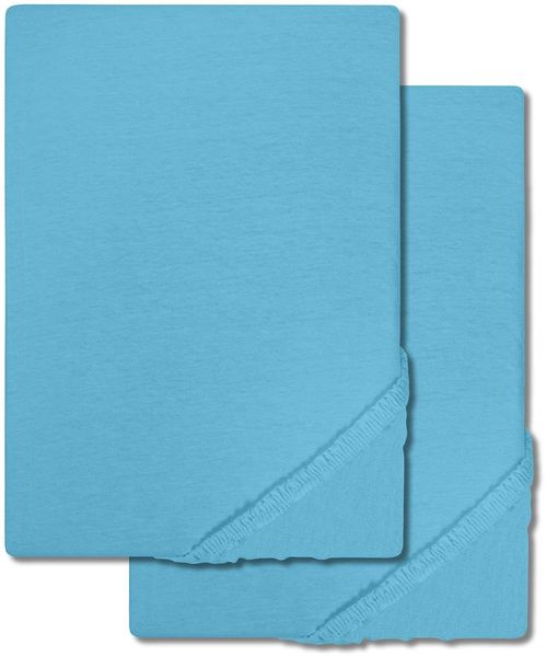 Setex Feinbiber Spannbettlaken türkis 90 x 200 cm Doppelpack