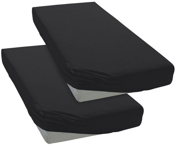 OTTO home Spannbettlaken PHYSALIS Comfort 100% Baumwolle, 150 g/m², Jersey, Gummizug: rundum, (2 Stück), Bettlaken bis 20 cm Matratzenhöhe, weich, bügelfrei, optimaler Sitz