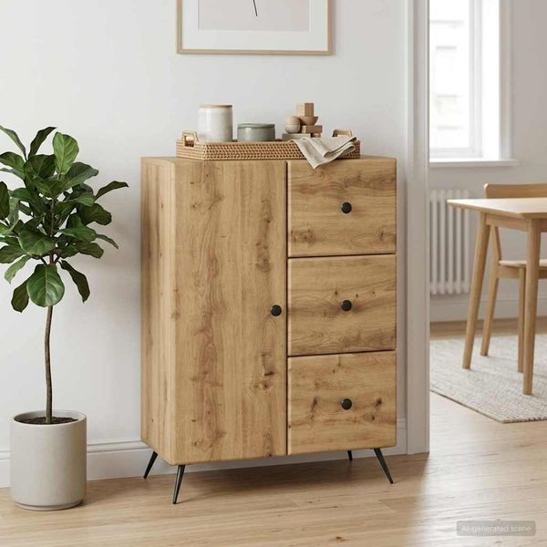 vidaXL Sideboard Artisan-Eiche 66 x 34,5 x 90 cm Holzwerkstoff 895554