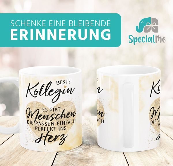 SpecialMe Tasse Kaffee-Tasse Beste Kollegin Herz Geschenkidee Arbeitskollegin, Keramik