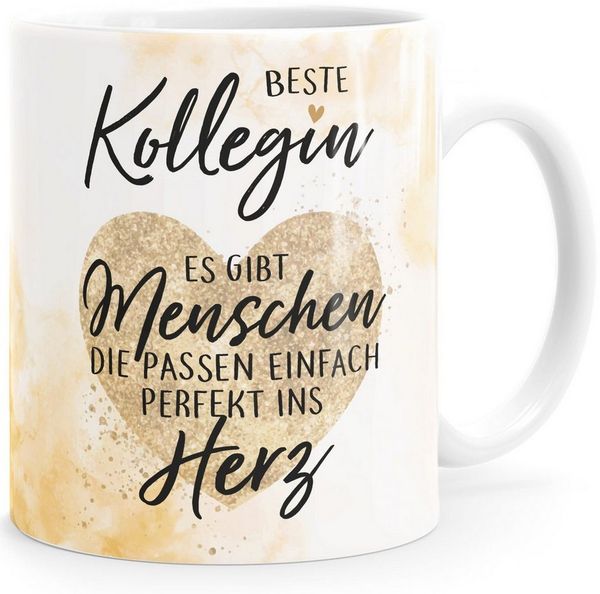 SpecialMe Tasse Kaffee-Tasse Beste Kollegin Herz Geschenkidee Arbeitskollegin, Keramik
