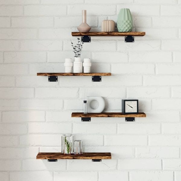 vidaXL Wandregale 4 Stk. Räuchereiche 40x10x1,5 cm Holzwerkstoff 838195