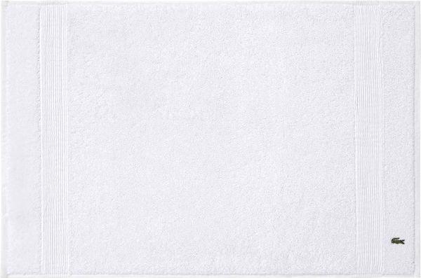 LACOSTE Badematte - LLECROCO, Badvorleger, Bio-Baumwolle Weiß 50x70 cm