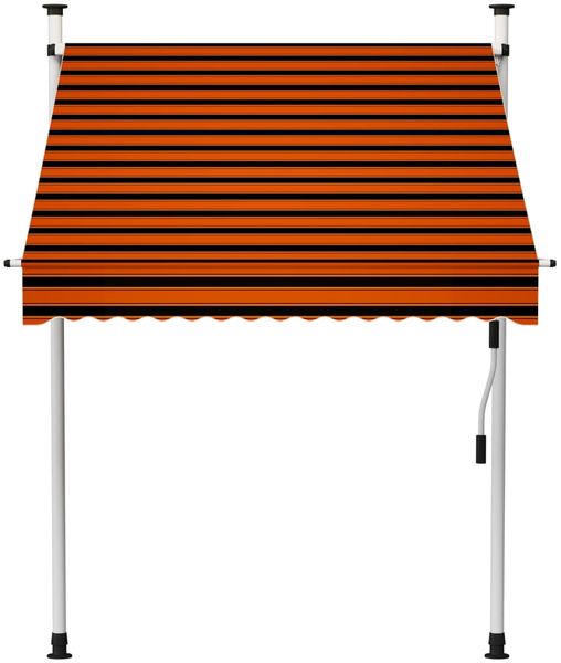 vidaXL Einziehbare Markise Handbetrieben 150 cm Orange und Braun 145835 Bild 3