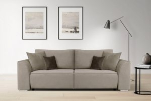 INOSIGN 3-Sitzer Beatrice Schlafsofa, wahlweise auch mit Bettfunktion und Bettkasten, incl. 2 Zierkissen Bild 6