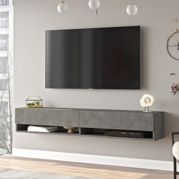 Fernsehtisch Laitila 180 x 31,5 x 29,5 cm Betonoptik [en. casa]