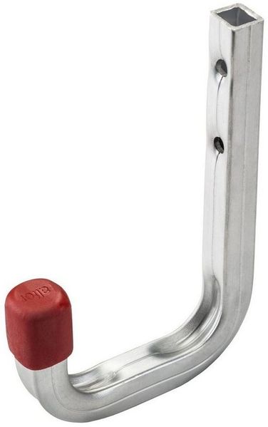SO-TECH® Wandhaken Garagen-Haken Allzweckhaken Gerätehalter, 120 x 80 mm, (1-St), Metall verzinkt, belastbar bis 45 kg, mit roter Kappe