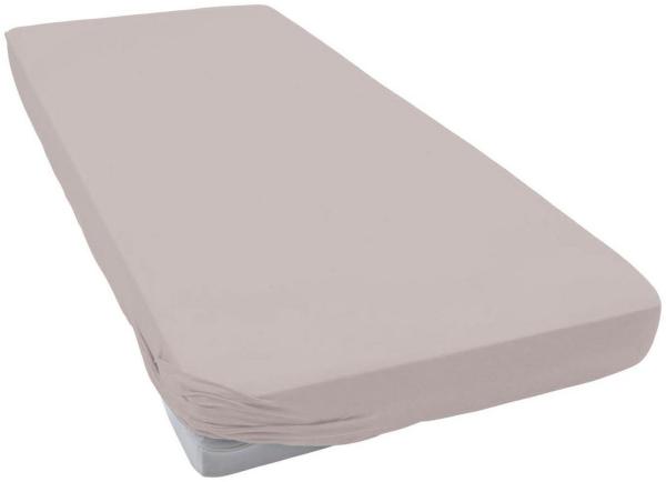 ESTELLA Spannbetttuch Zwirnjersey | Kiesel | 100x200 cm | passend für Matratzen 90-120 cm (Breite) x 200-220 cm (Länge) | trocknerfest und bügelfrei | 97% Baumwolle 3% Elastan