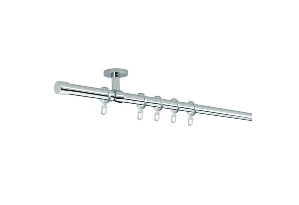 SN DECO GROUP Gardinenstange Stilgarnitur Brest, Wand&Decken, Ø 19 mm, 1-läufig, fixmaß, Verschraubt, Stahl, Komplettset mit Ringen