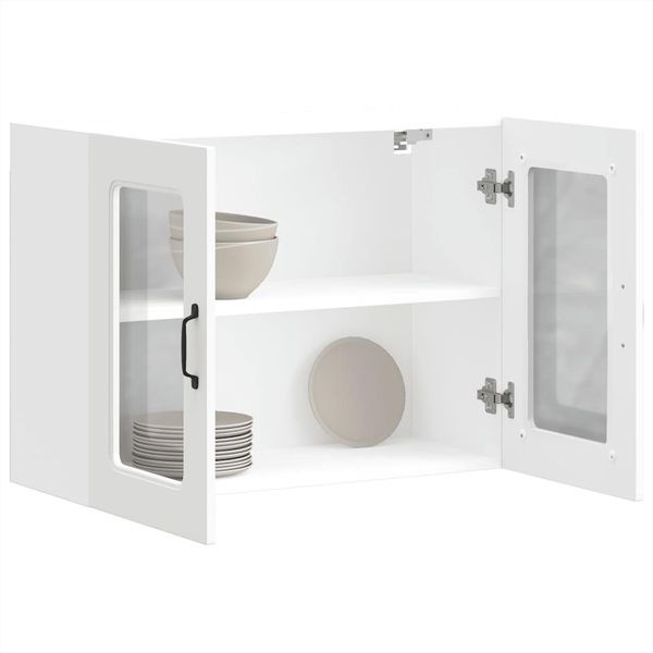 vidaXL Küchen-Hängeschrank mit Glastür Kalmar Weiß Holzwerkstoff 853607 Bild 4