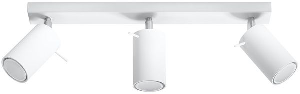 Deckenleuchte, Stahl, weiß, Spots verstellbar, L 45 cm