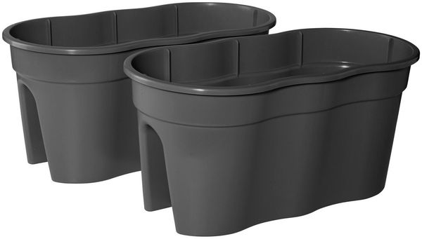 Flowerclip XL Blumentöpfe, 2er Set, anthrazit