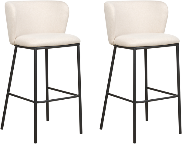 Set mit 2 Barstühlen MINA Cremeweiß