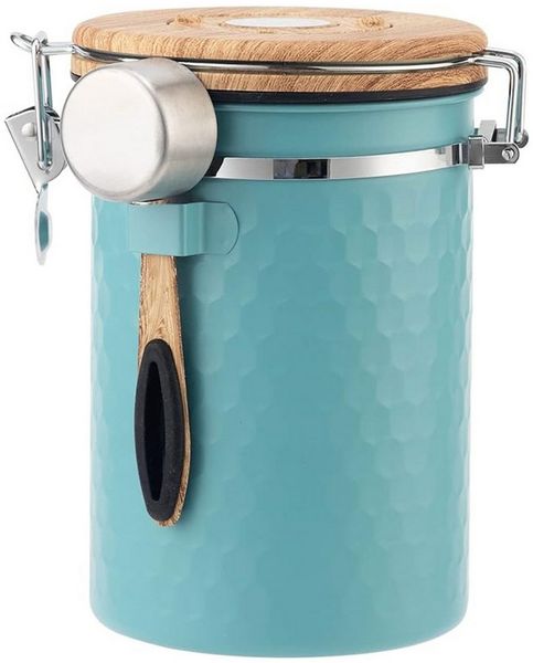 Mutig Kaffeedose Luftdichte Edelstahl Kaffeedose, 1,8 L Vakuum KaffeebohnenbehäLter, (für NüsseTee NüSse Kakao LäNger Und Frisch Bleiben)