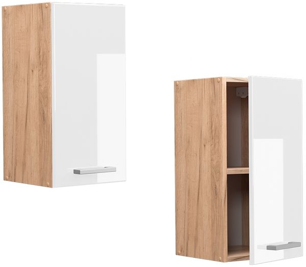 Vicco Küchenschrank Küchenzeile R-Line, Weiß Hochglanz, Hängeschrank 30 cm Bild 5