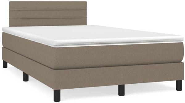 vidaXL Boxspringbett mit Matratze Taupe 120x190 cm Stoff 3269734