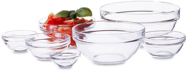 Luminarc 925943 Empilable Schüssel aus Glas, Ø 9cm, klar (6er Pack)