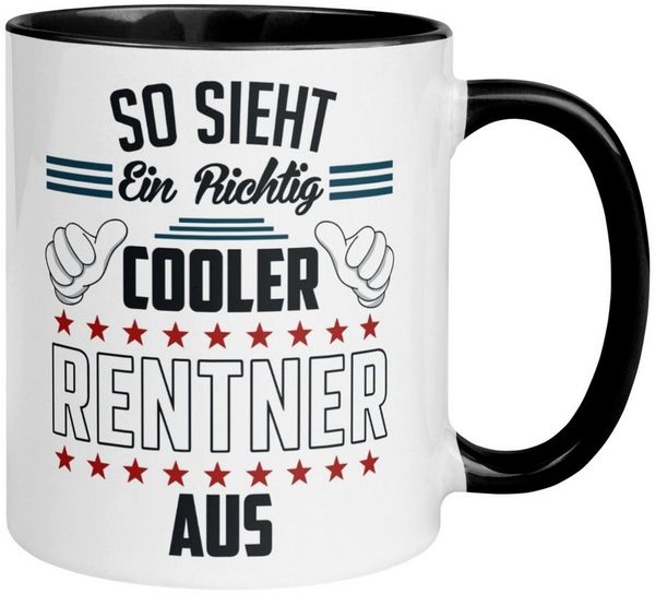 Momentals Tasse Rentner – So sieht ein richtig cooler Rentner aus – Geschenke Pension, Gratis Versand · Links-&Rechtshänder · Spülmaschinenfest