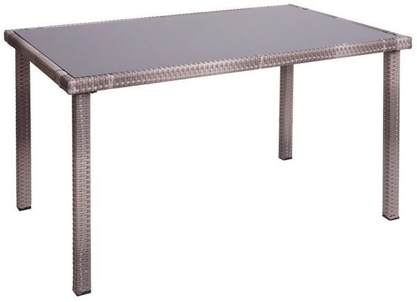 PROREGAL® Gartentisch Poly-Rattan Tisch HxBxT 71 x 120 x 75 cm Balkontisch Farbe