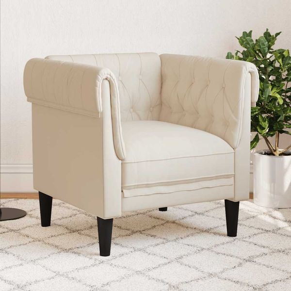 vidaXL Sessel Chesterfield Leinen 372545