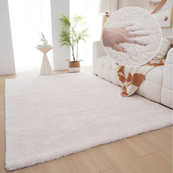 OTTO home Hochflor-Teppich Microfaser Teppich Magong, besonders weich, sehr feiner Flor, rechteckig, Höhe: 30 mm, uni, Wohnzimmer, Schlafzimmer, Kinderzimmer, auch rund und als Läufer