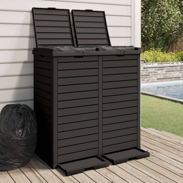 vidaXL Outdoor-Mülltonne Schwarz 78x41x86 cm Polypropylen 364173