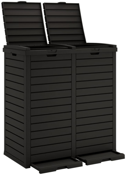 vidaXL Outdoor-Mülltonne Schwarz 78x41x86 cm Polypropylen 364173