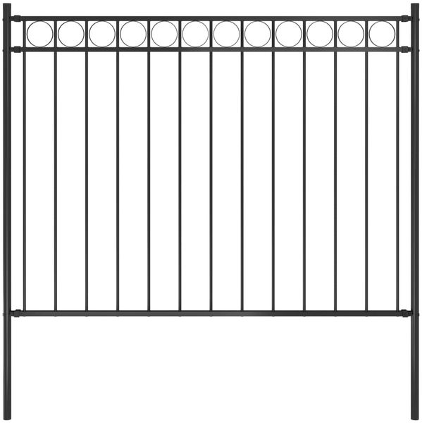 vidaXL Gartenzaun ASSEN Stahl 1,7 x 1,2 m Schwarz 146314