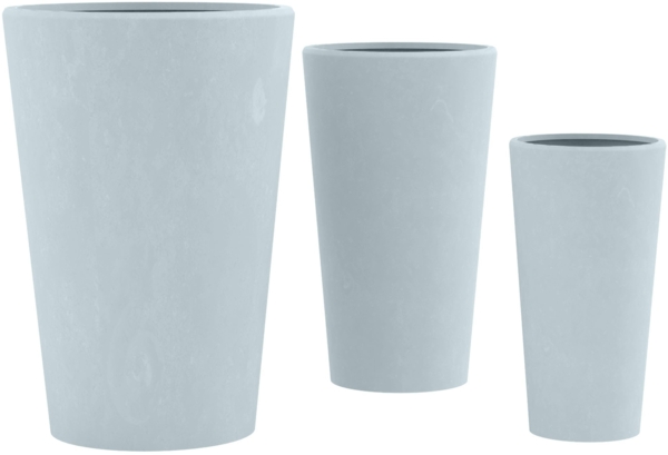 CLP 3er Set Pflanzkübel rund wetterbeständig in Steinoptik mit Ablauf,grau Bild 6