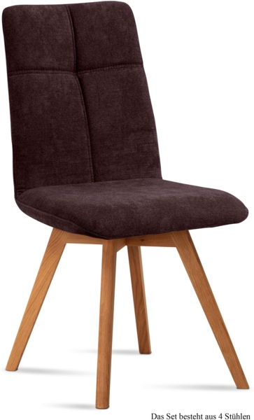 Esszimmerstuhl (4er-Set) Dimut 47x92x60 Eiche geölt/Espresso