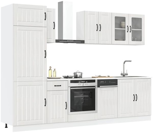 vidaXL 8-tlg. Küchenschrank-Set Lucca Hochglanz-Weiß Holzwerkstoff 3314803