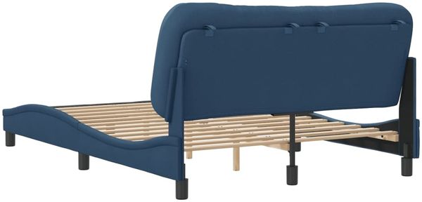 vidaXL Bettgestell ohne Matratze "Hvar" Blau 140x200 cm Stoff 3207778 Bild 6