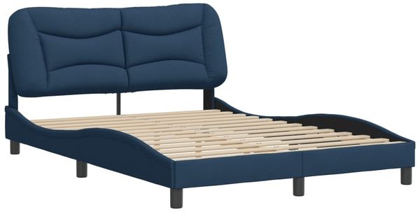 vidaXL Bettgestell ohne Matratze "Hvar" Blau 140x200 cm Stoff 3207778 Bild 3