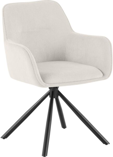 CLP Esszimmerstuhl Tipton Cordbezug 180 Grad Schwenkmechanismus bis 150 kg belastbar,creme