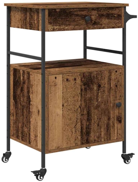 vidaXL Küchentrolley Altholz 56 x 43 x 89,5 cm Holzwerkstoff 871666