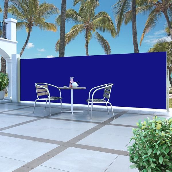 vidaXL Ausziehbare Seitenmarkise 160x500 cm Blau 45462
