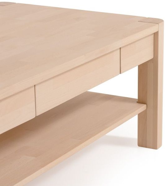 Couchtisch Tisch mit Schublade XAVIER XL Eiche Massivholz 110x70 cm Bild 2