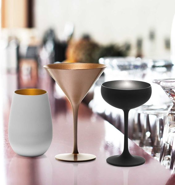 Stölzle Lausitz ELEMENTS Cocktailschale Schwarz-Silber 6er Set Bild 4