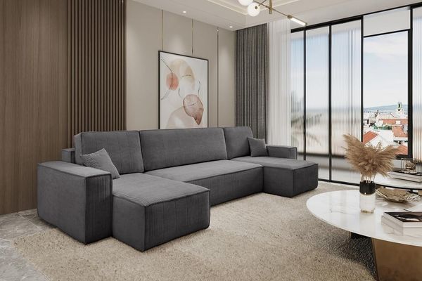 Best for Home Ecksofa Best For Home Ecksofa mit Schlaf- und Bettkasten – L-Sofa, Schlaffunktion, ausziehbare Liegefläche, integrierter Stauraum