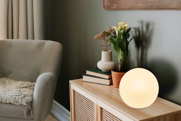 NOWA Tischleuchte KOP, ohne Leuchtmittel, Tischlampe rund Kugel Kugellampe Wohnzimmer Flur