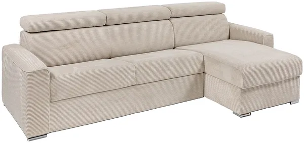 Vente-unique - VIZIR Sofa SamtStoff Grau - B 223 cm94 cm x H 110 cm95 cm x L 282 cm